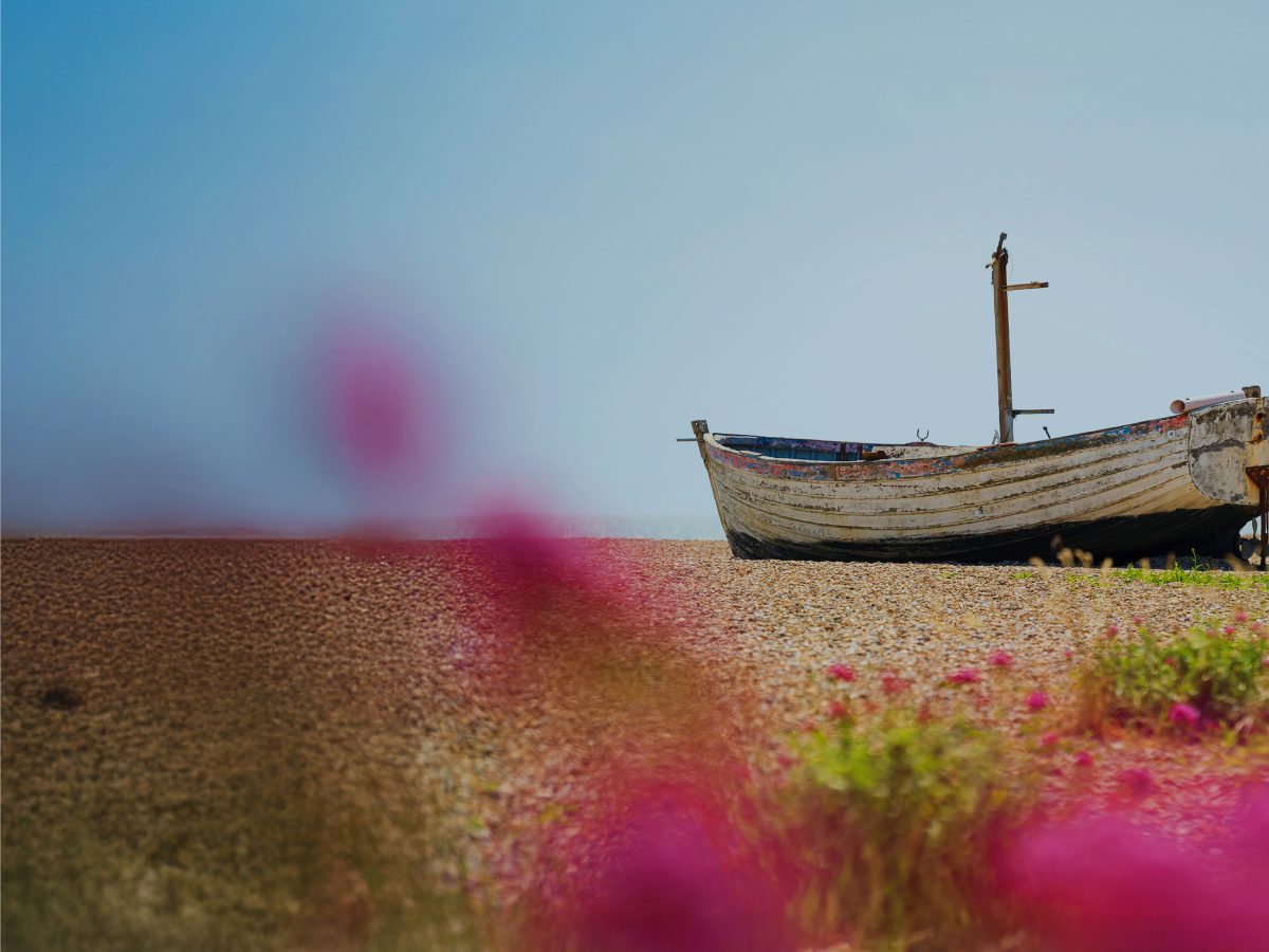 boat on land in aldeburgh suffolk