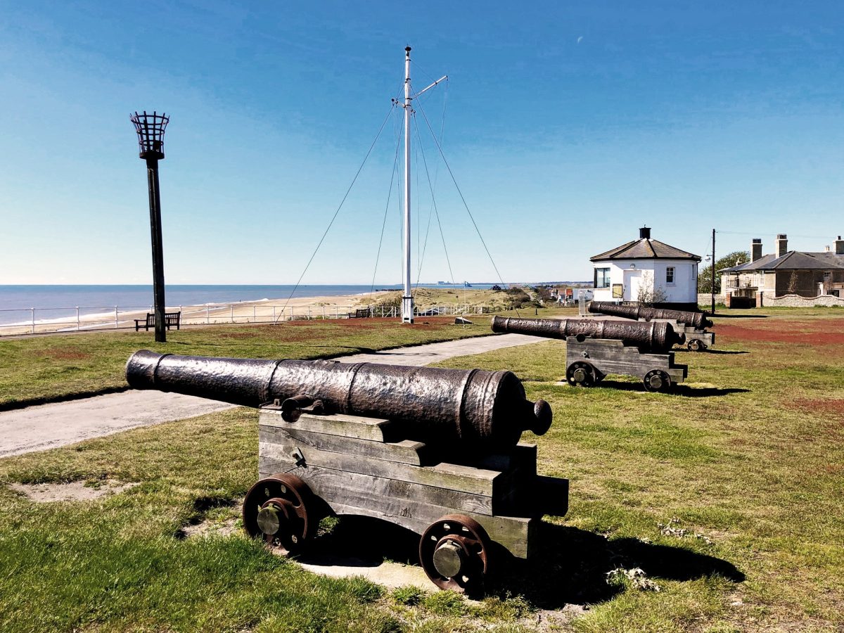 canons on beachfront in southwold suffolk