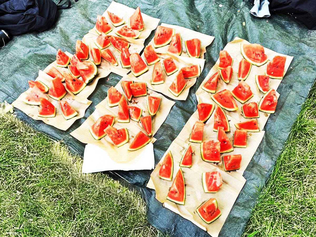 watermelon slices served at parkrun in suffolk