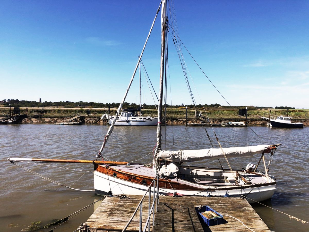 sailboat moored in walberswick suffolk