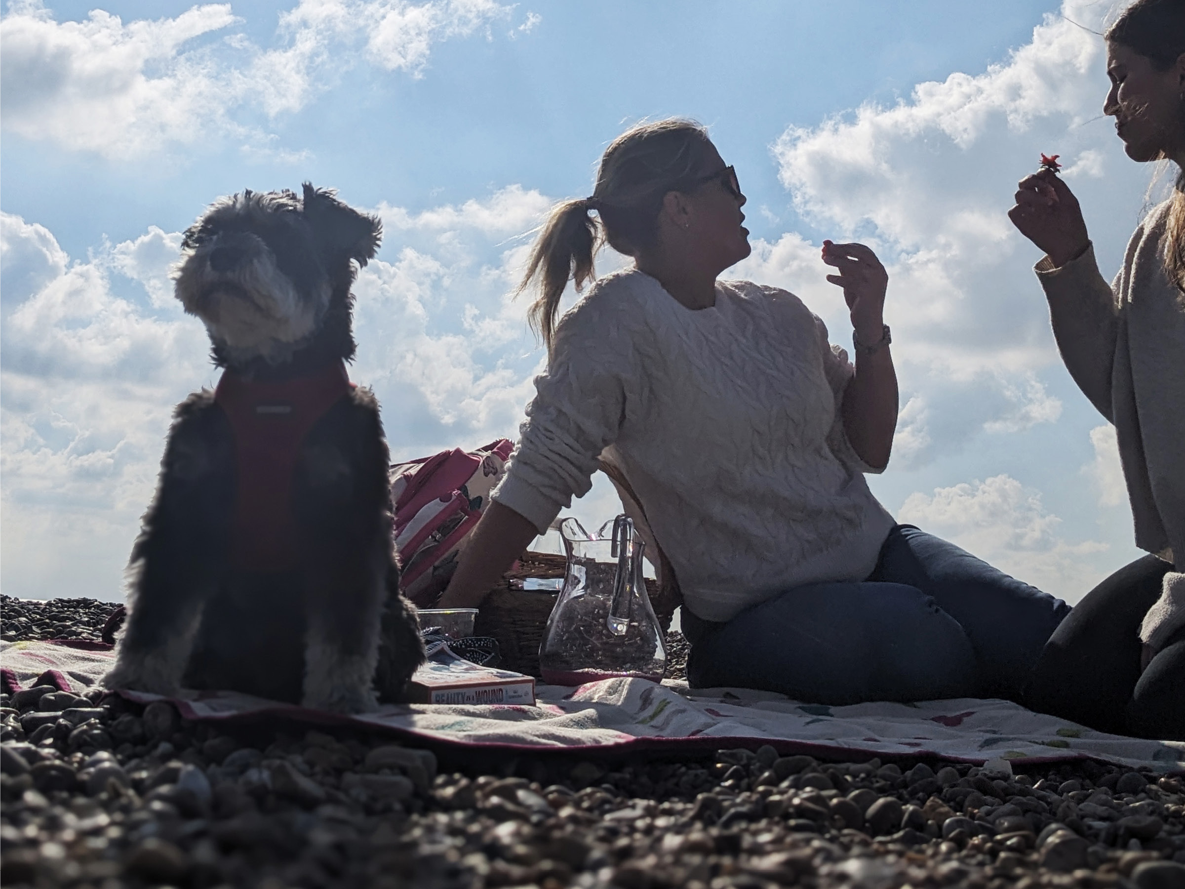 eating snacks on the beach in aldeburgh suffolk