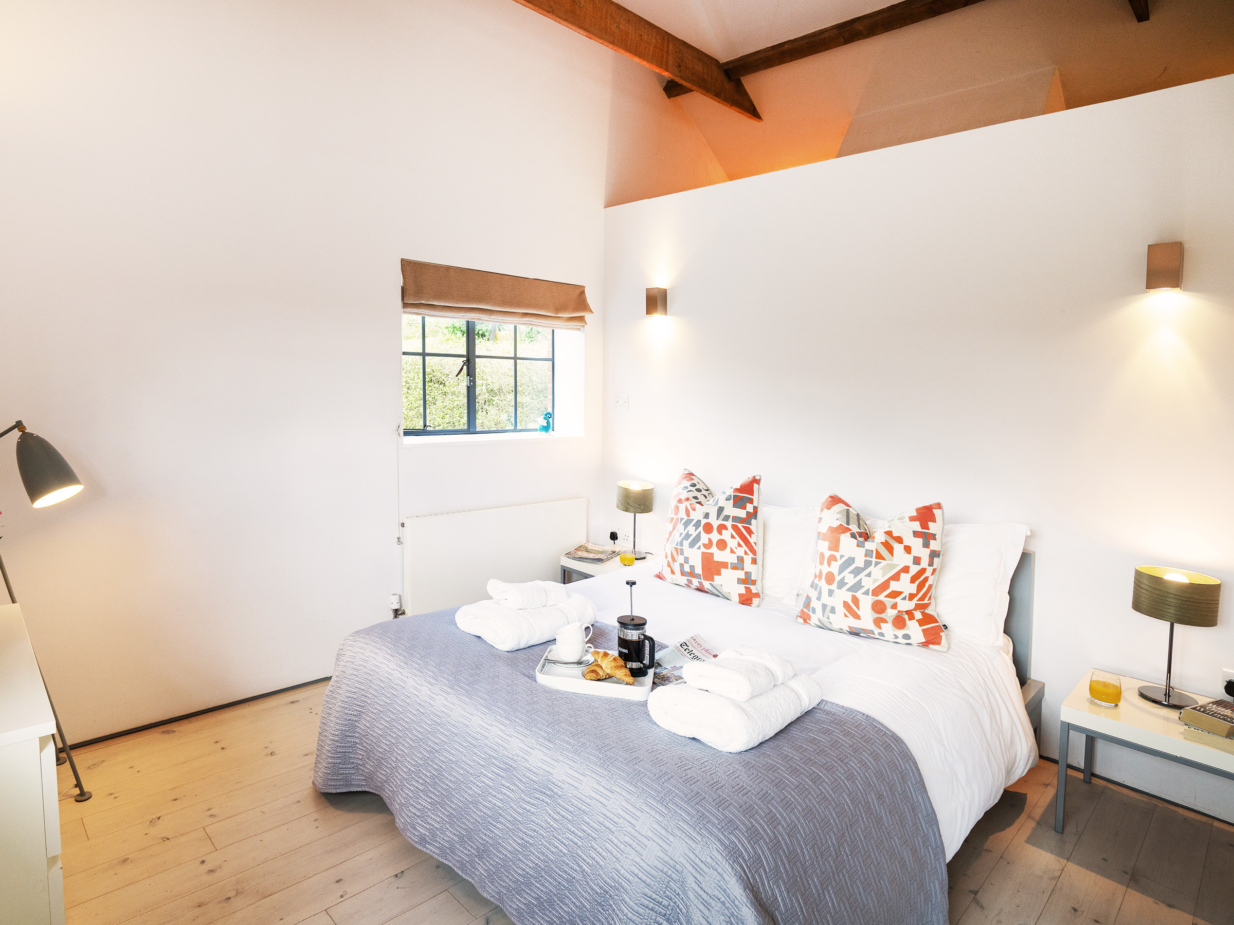 bedroom interior in a short term let cottage in suffolk
